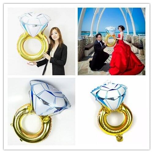 Hot 30 inch Lover Wedding Marriage Balloon Diamond Balloon Bride Ring Engagement Foil Valentine Balloons Party Toys