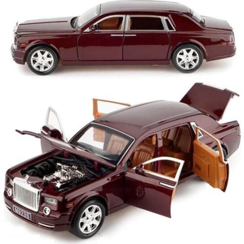 1:24 scale 20.5CM Rolls-RoyceS Phantom with sound&light pullback model diecast car mini toys collections gifts F child