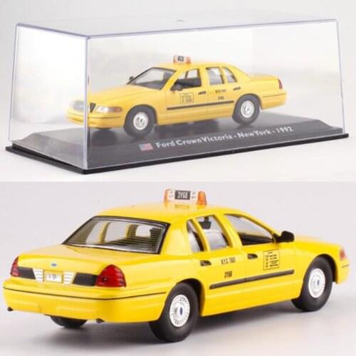 1:43 Scale Metal Alloy Yellow Color Classic NEWYORK 1992 Crown Victoria Taxi Cab Car Model Diecast Vehicles Toys For Collection
