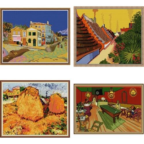 Van Gogh Abstract Art Landscape Painting Series Cross Stitch Kits 14CT 11CT Embroidery Needlework Set Home Decoration Painting