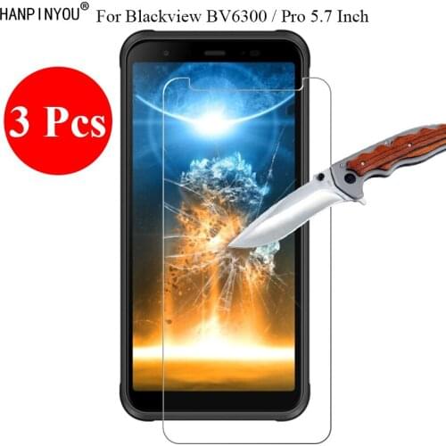 3 Pcs/Lot New 9H 2.5D Tempered Glass Screen Protector For Blackview BV6300 / Pro 5.7" Protective Film Guard + Clean Tools