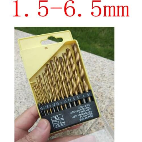 Wholesales 13pcs Professional Quick Change High Speed Steel Titanizing Round Shank Drill Bits Set