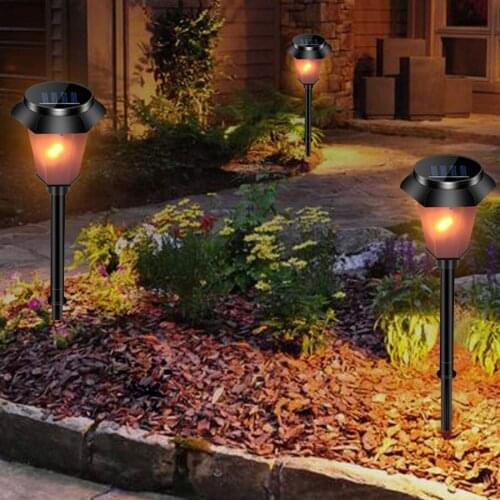 Outdoor LED Solar Flame Light Waterproof Garden Light Solar Lawn Light Flickering Flame Torch Light Patio Pathway Landscape Lamp