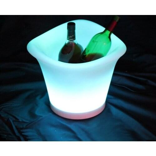RGB Plastic Ice Container with Remote Control 16Color Luminous Plastic Beer Barrel LED Ice Bucket 4pcs/Lot