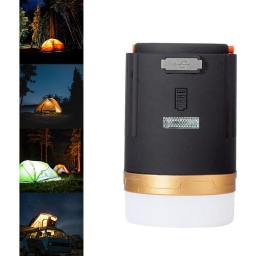 Portable USB Rechargeable LED Camping Tent Light Emergency Hanging Lantern Fishing Lamp Flashlight Outdoor Tools for Hiking