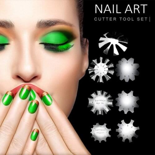 French Smile Line Cutter Nails Tool Stainless Steel Nail Art Manicure Edge Trimmer Nail Edge Trimmer DIY Plate Module for Nail