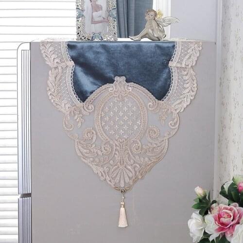 European-style Luxury Refrigerator Cover Single Double Door Universal Dustproof Cloth Washing Machine Cover with Lace Reusable