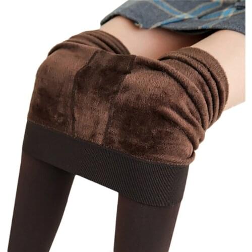 SALSPOR Women Winter Velet Trousers Keep Warm Leggings Female Elastic Warm Ankle-Length Legging Ladies High Waist Slim Leggins