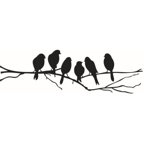 60*27CM Removable Birds Pattern Branch Wall Stickers Home Art Decor Living Room DIY Vinyl Decals Drop Shipping HG-WS-0996
