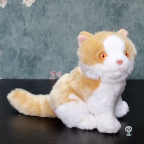 Nice And Soft Stuffed Animals Real Life Plush Yellow Cats Doll Toys Model Birthday Gifts For Girl