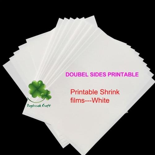 Pack of 12) Printer Inkjet Shrinks film Plastic Sheet double sides printable