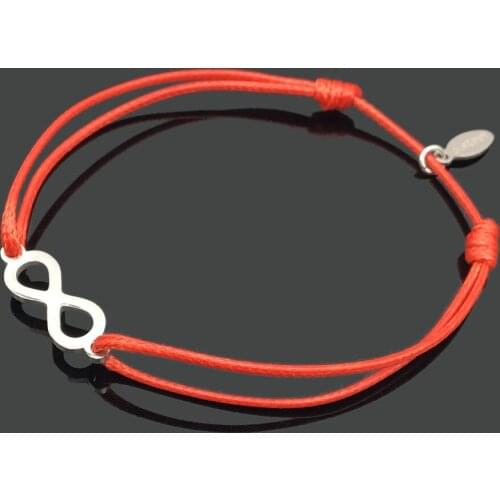 Wish Bracelet Infinity Stainless Steel Charm Cord Bracelet Adjustable Pendant String Lucky Bracelet For Women Girls