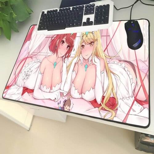 XGZ Anime Large Size Mouse Pad Black Lock Edge Cartoon Stockings Sister Laptop PC Table Mat Sexy Girl Rubber Non-slip Universal