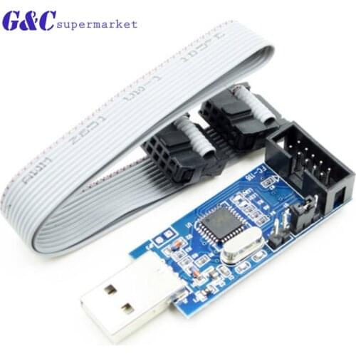 1pcs/lot USBISP USBASP Programmer for AVR ATMega ATTiny 51 AVR Board ISP Downloader ATMEGA8 ATMEGA128 Support Win7 64K