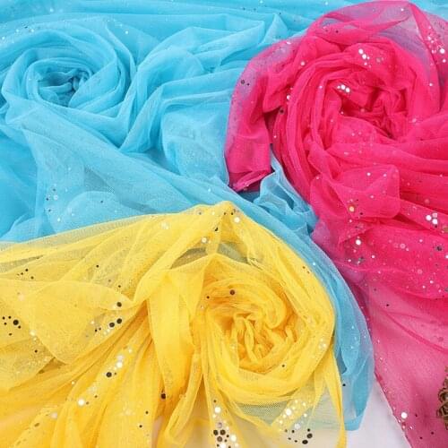 100*150cm Glitter Sequin Tulle Fabric wedding veil gauze dress fabric Table Cloth Skirt Mesh Birthday Photograph Backdrop