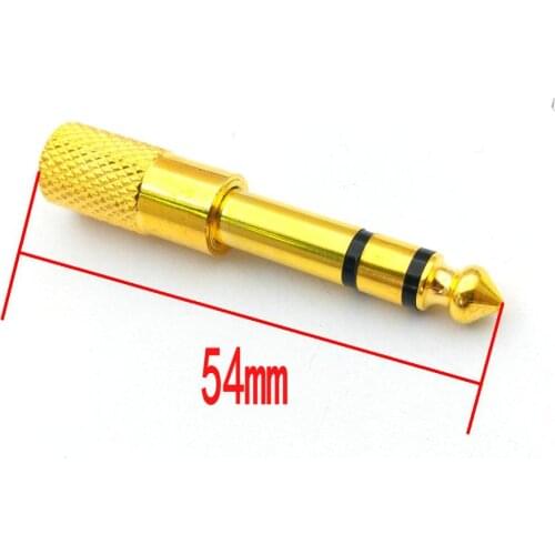 2pcs copper 6.3mm 1/4" Male Plug to 3.5mm 1/8" Female Stereo Headphone Audio Adapter Microphone Home Connector