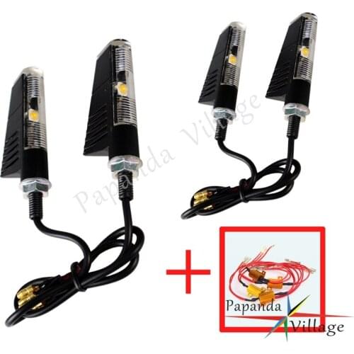 Papanda 4pcs Motorbike Turn Signal Indicator Lamp Blinker with Resistors for Honda Yamaha Suzuki Ducati Triumph