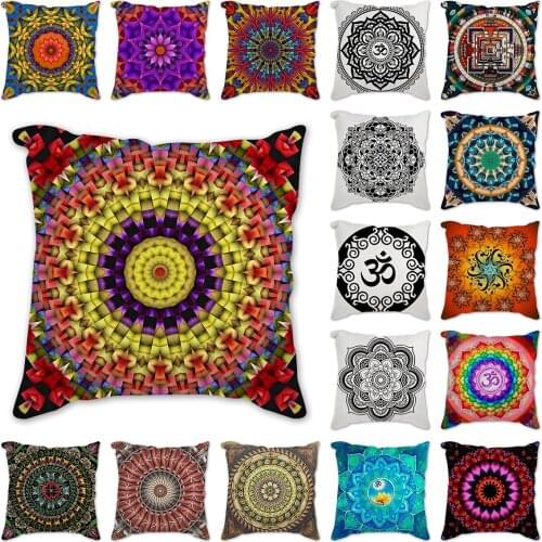 45cm*45cm "mandala" linen/cotton throw pillow covers couch cushion cover home decorative pillow covers pillowcase for Sofa car