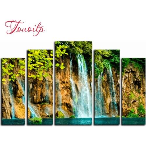 5pcs,Full,square&round Diamond Embroidery,waterfall Diamond Painting,Cross Stitch,3D,Diamond Mosaic,diamond pattern,Crafts