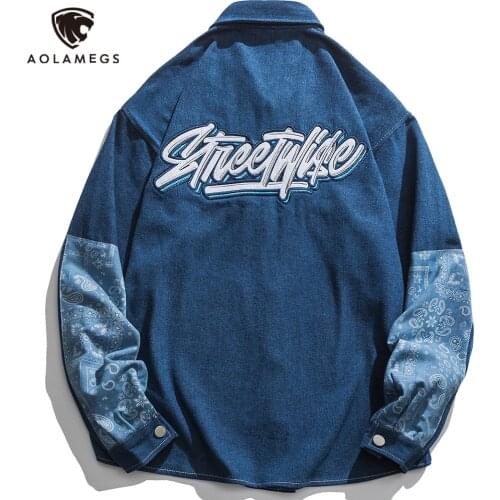 Мужские джинсовые куртки Aolamegs China At AliExpress