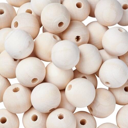 10mm Wooden Round Loose Beads Unfinished Wood Spacer Charms for DIY Jewelry Making Bracelet Necklace Accessories