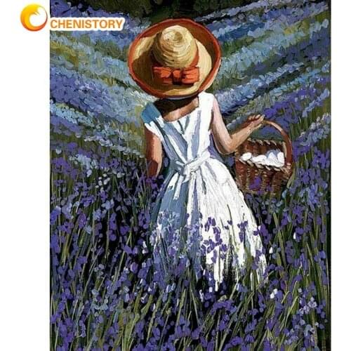 CHENISTORY Little Girl In Grass Paint By Numbers Kits For Adults Children 40x50cm Frame Acrylic Pigment Color On Canvas Home Dec
