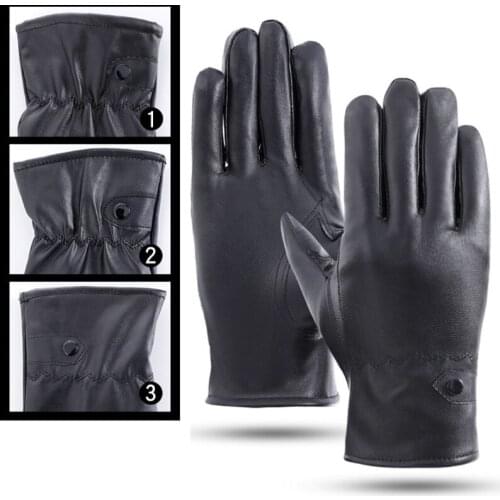 1Pair Black Anti Slip Cycling Gloves Comfortable Windproof Gloves for Women Men Touch Screen Full Finger Gloves