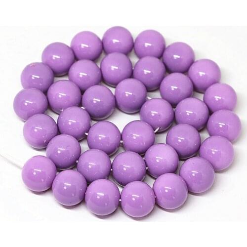 Violet purple baking paint glass round loose beads 4-14mm candy color ball charms diy women elegant jewelry making 15inch B1621
