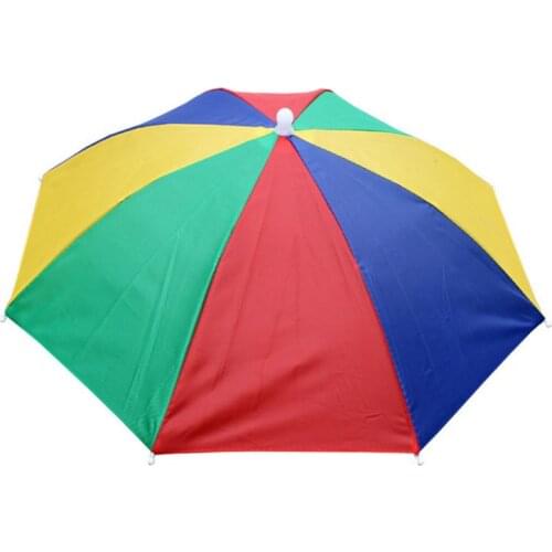 Fashion Elastic Headband Wearing Hat Umbrella Sunny Rain Fishing Umbrella Hat Picking Tea Hat Umbrella 1PC Umbrella Hat 2