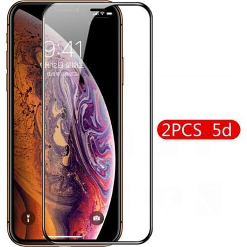 2PCS 5D curved tempered glass for iPhone x screen protector xs max xr 8 7 6S Plus 5S 5C SE clear hd tempered glass full coverage