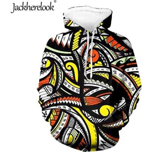 JackherelookPolynesian Tribal Tattoo Brand Designer Womens Oversize Hoodies Sweatshirts For Ladies Loose Pullover Jacket Mujer