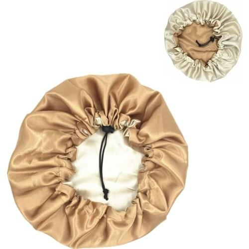 Colorful Soft Luxury Adjustable Designer Fashion Women Silk Bonnets for Hair