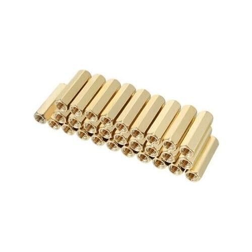 30pcs Brass Straight PCB Pillar Female Thread Hex Standoff Spacer M3x5x16mm