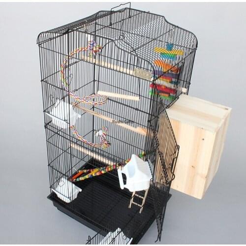 With Accessories Large Bird Cage Metal Bird House Iron Parrot Cage Metal Peony Wren Breeding Cage Nest Bed Iron Pigeon Supplies