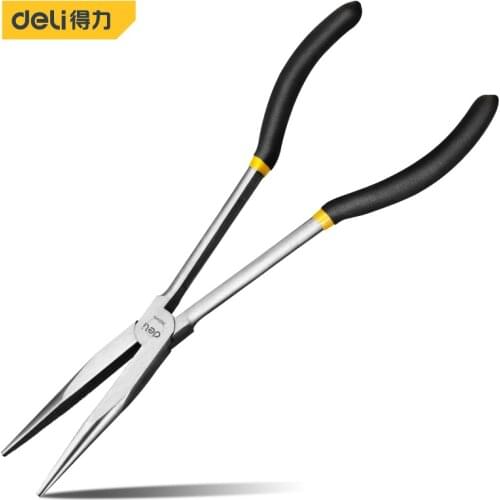 Deli DL21011 Multi-tool Extra Long Heavy-Duty Pliers Long Nose Pliers Straight Nose Sharp-nose Pliers Mechanic Equipment Tool