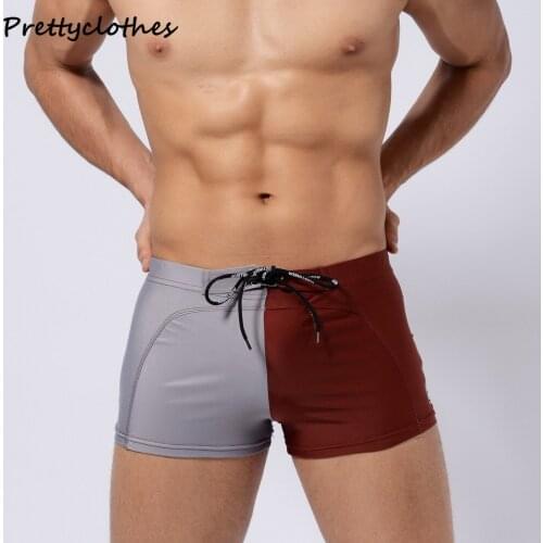 Men Sexy Boxer Swimming Trunks Beach Short Mens Pool Color Matching Letter Printed Lace Casual Shorts Man Swimsuit Briefs