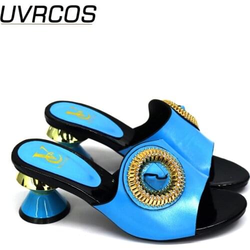 Latest Italian2021 Women High Quality African Wedding Shoes Ladies Sandals with Heels Ladies Shoes Summer Slippers Good Quality