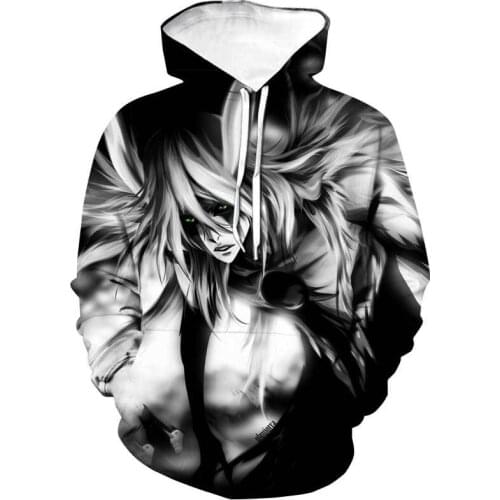 New Anime Bleach 3D Printed Hoodies Mens Casual Fashion Hooded Sweatshirt Harajuku Hip Hop Streetwear Hoodie Pullover Male Tops