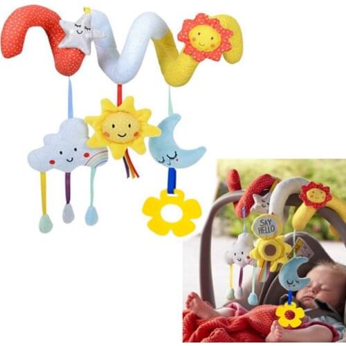 Baby Rattle Cradle Seat Cot Hanging Star Moon Toys Toddler Bed Bell Newborn Pram Rattles for Infant Crib Mobile Stroller Accs