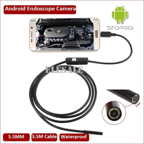 5.5mm 3.5M Waterproof Android Endoscope Camera Module 6LED OTG USB Borescope Inspection Camera Underwater Fishing For Windows PC