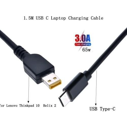 USB C Type C Laptop Charging Cable Cord for Lenovo Thinkpad 10 ThinkPad Helix 2 4X20E75080 4X20E75080 TP00064A 12V 3A Adapter