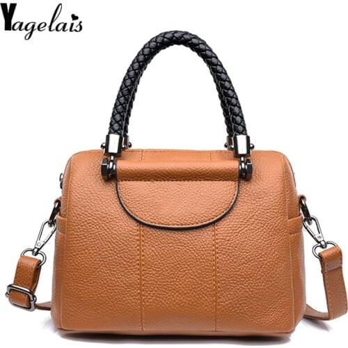 New Fashion Women Handbag Vintage Style High Quality PU Leather Totes Bags Brief Shoulder Bag Female Ladies Bags Simple Hand Bag