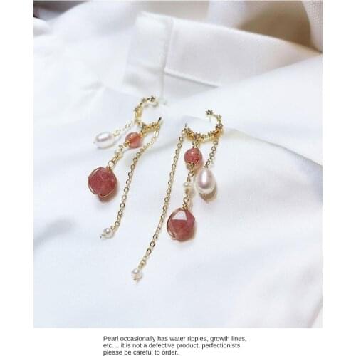 Natural Freshwater Pearl Earring for Women Elegant Stone Clip Earrings Rose Gold Color Wedding Anniversary Jewelry Birthday Gift