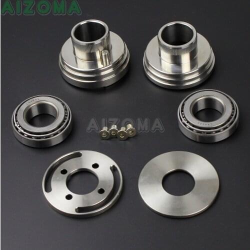 1" Triple Tree Raked Fork Cups For Harley Dyna Wide Glide Springer Chopper Stainless Front Forks Neck Cup Kits