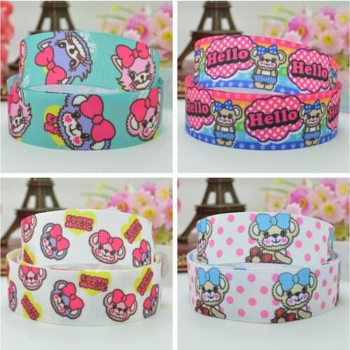 10 Yards 22mm 7/8" Japan cute cartoon Printed grosgrain ribbon hair bow Headwear DIY hair accessories retail B0929