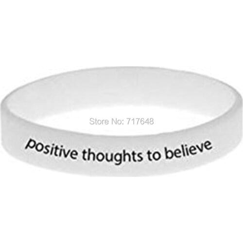 100pcs positive thoughts to believe wristband silicone bracelets free shipping by epacket A
