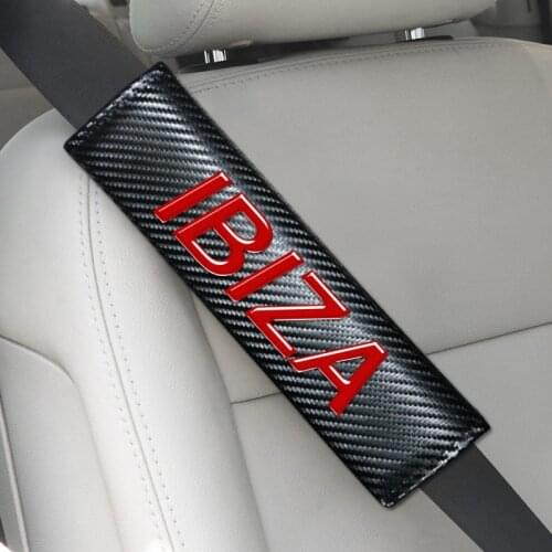 2pcs car-styling excellent all Carbon fiber case for Seat Ibiza Leon cupra Altea Belt Racing car styling