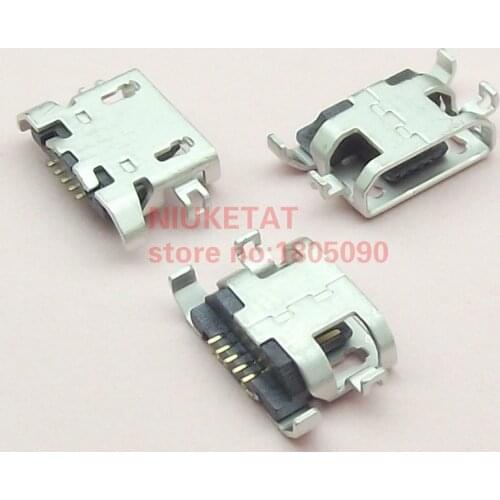 20pcs Micro USB 5pin heavy plate 1.28mm no side Flat mouth without curling side Female Connector For Mobile Phone Mini USB Jack
