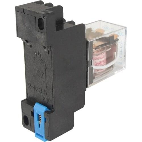 2015 Hot JQX-13F 220V AC Coil DPDT Power Relay 8 Pin PTF08A Socket