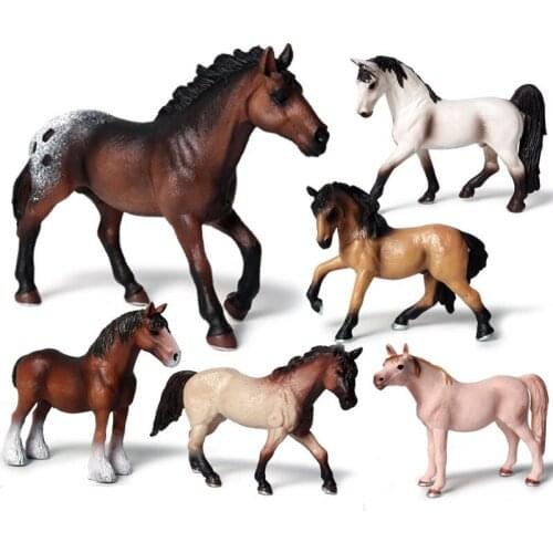 27 Kinds Simulation Horses Solid Figure Collectible Toys Wild Animal Action Figures Kids Movable Toy